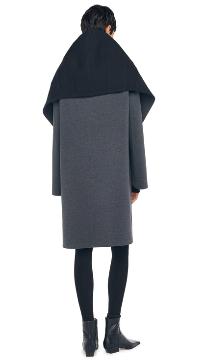 Norma Kamali SHAWL COLLAR COAT REVERSIBLE