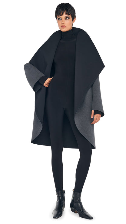 Norma Kamali SHAWL COLLAR COAT REVERSIBLE