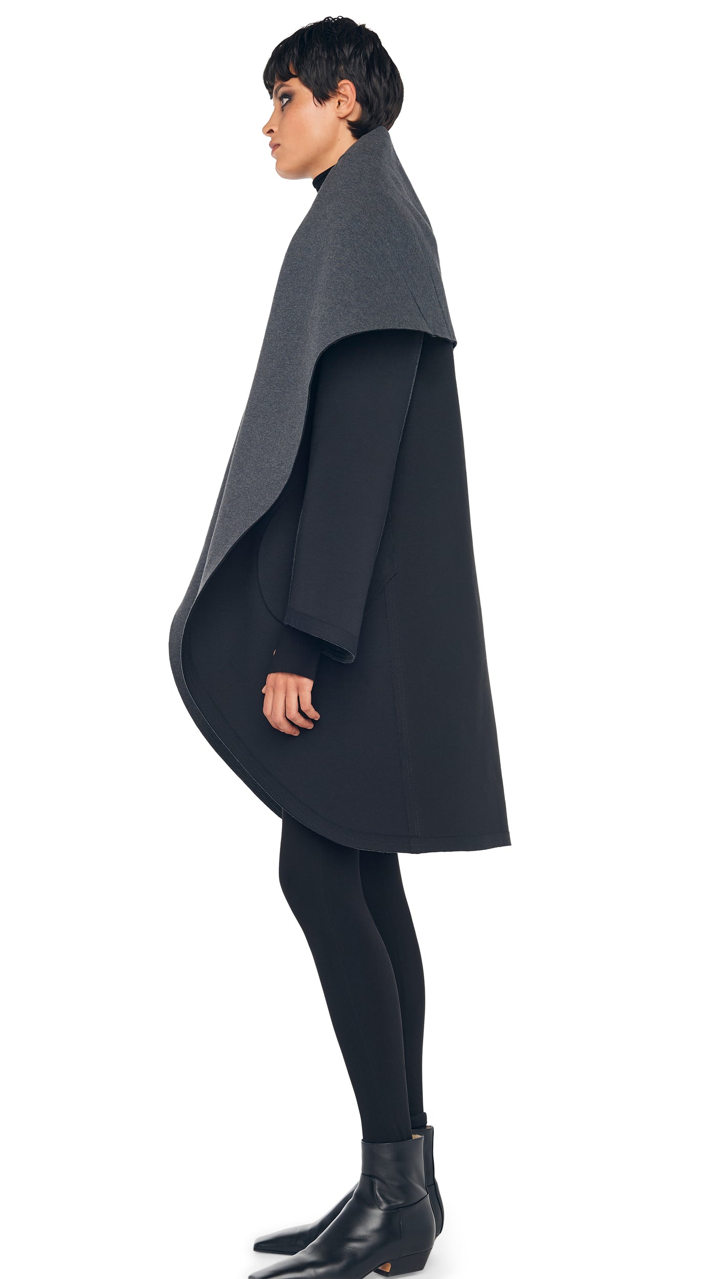 Norma Kamali SHAWL COLLAR COAT REVERSIBLE