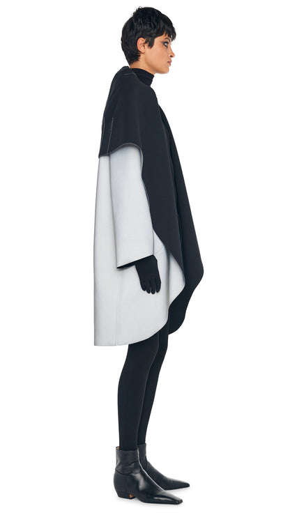 Norma Kamali SHAWL COLLAR COAT REVERSIBLE