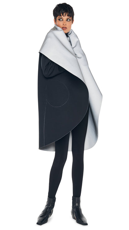Norma Kamali SHAWL COLLAR COAT REVERSIBLE