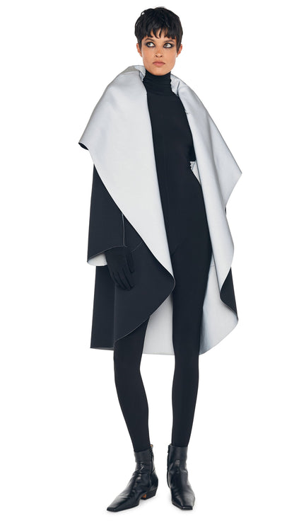 Norma Kamali SHAWL COLLAR COAT REVERSIBLE