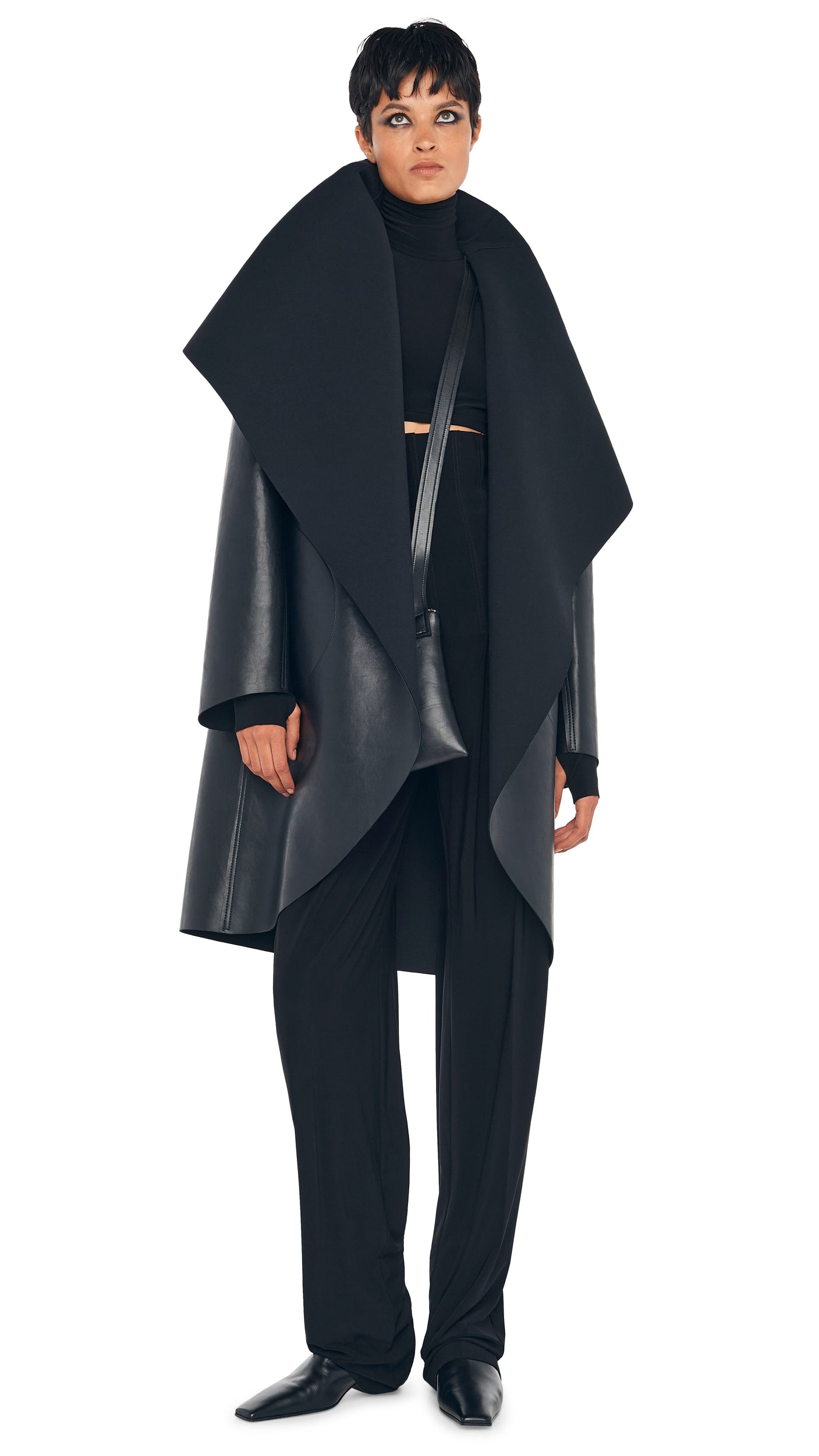 Norma Kamali SHAWL COLLAR COAT REVERSIBLE
