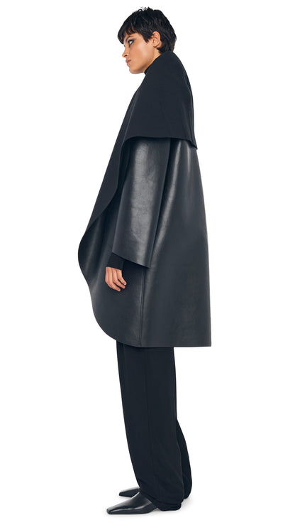 Norma Kamali SHAWL COLLAR COAT REVERSIBLE
