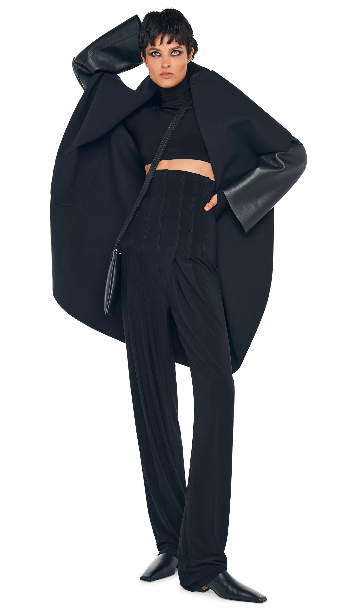 Norma Kamali SHAWL COLLAR COAT REVERSIBLE