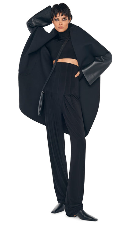 Norma Kamali SHAWL COLLAR COAT REVERSIBLE