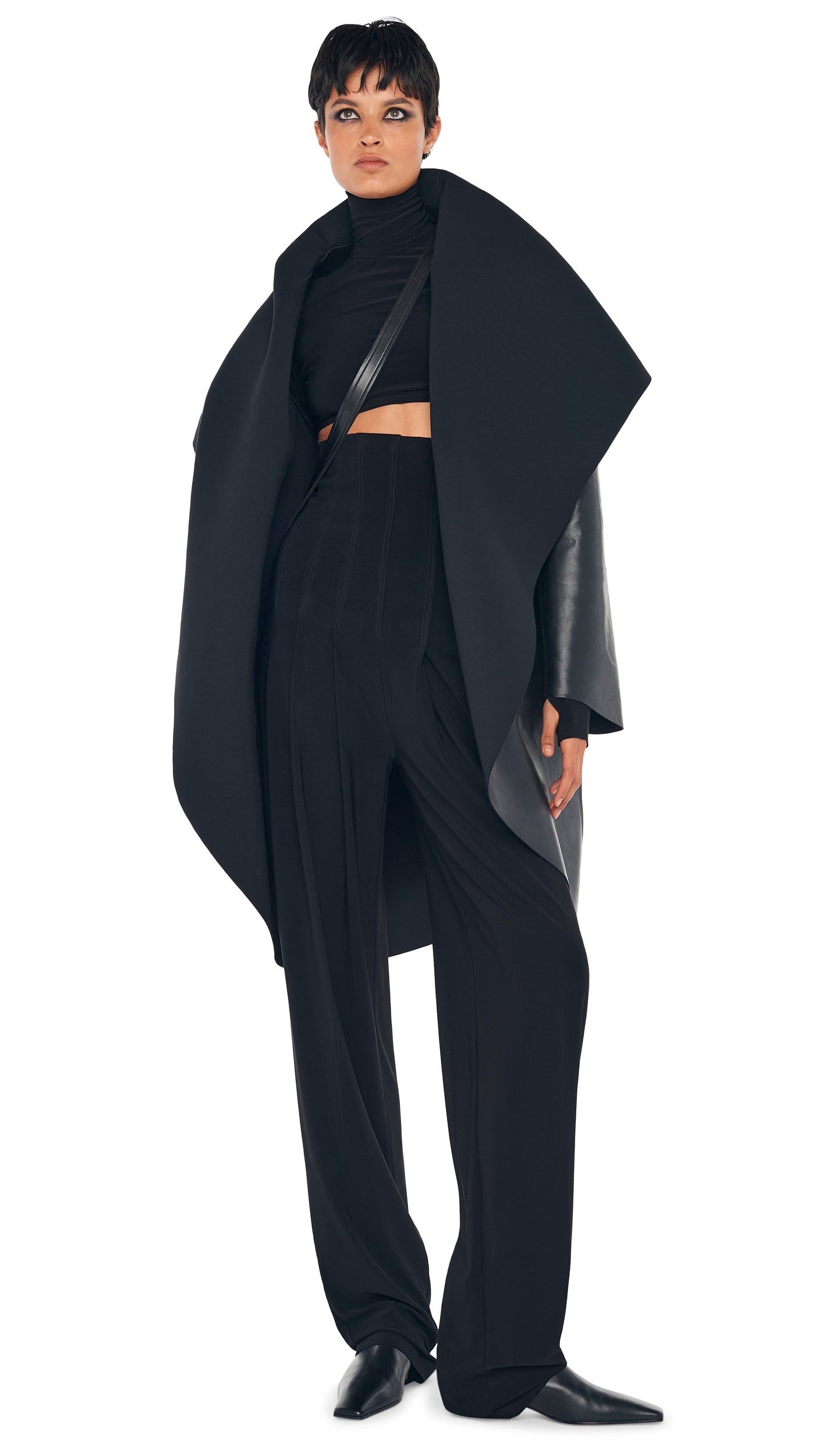 Norma Kamali SHAWL COLLAR COAT REVERSIBLE