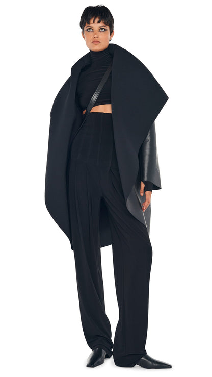 Norma Kamali SHAWL COLLAR COAT REVERSIBLE