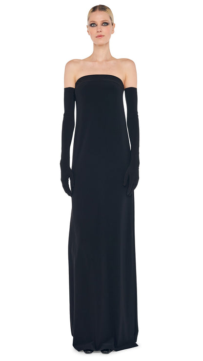 Norma Kamali STRAPLESS TAILORED SIDE SLIT GOWN