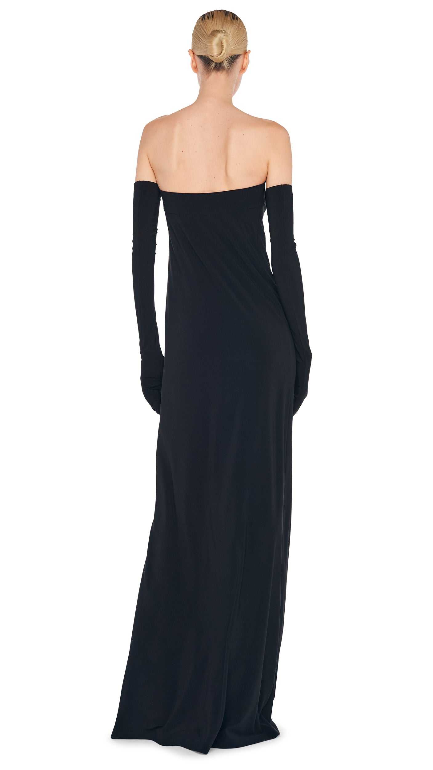 Norma Kamali STRAPLESS TAILORED SIDE SLIT GOWN