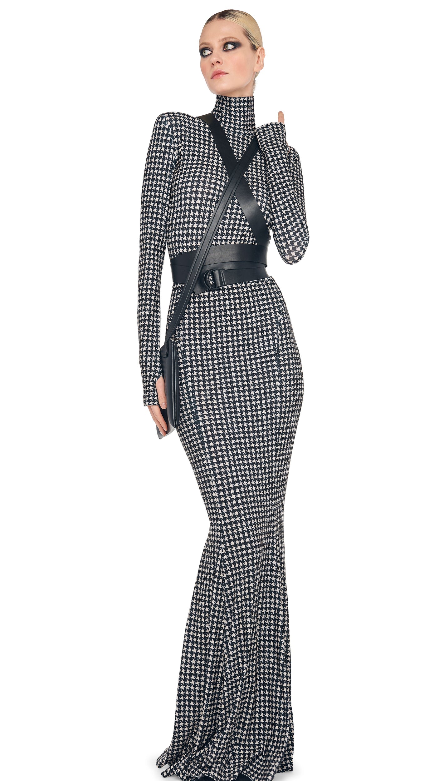 Norma Kamali LONG SLEEVE TURTLE FISHTAIL GOWN