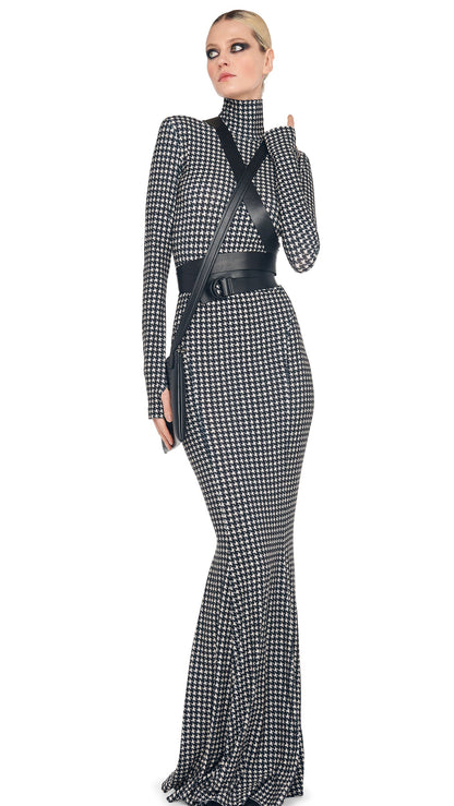 Norma Kamali LONG SLEEVE TURTLE FISHTAIL GOWN