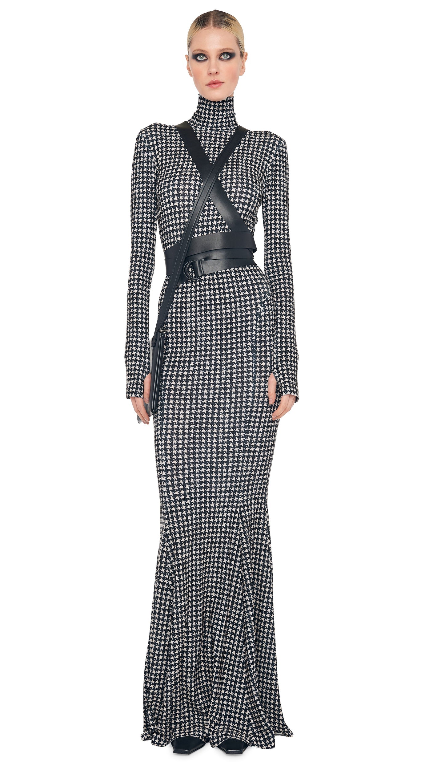 Norma Kamali LONG SLEEVE TURTLE FISHTAIL GOWN