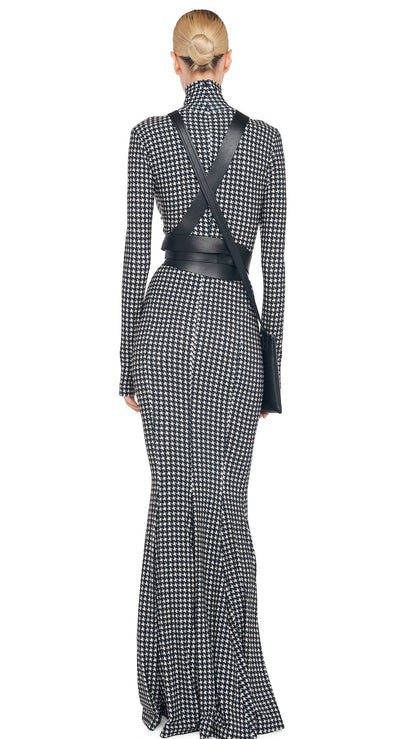 Norma Kamali LONG SLEEVE TURTLE FISHTAIL GOWN