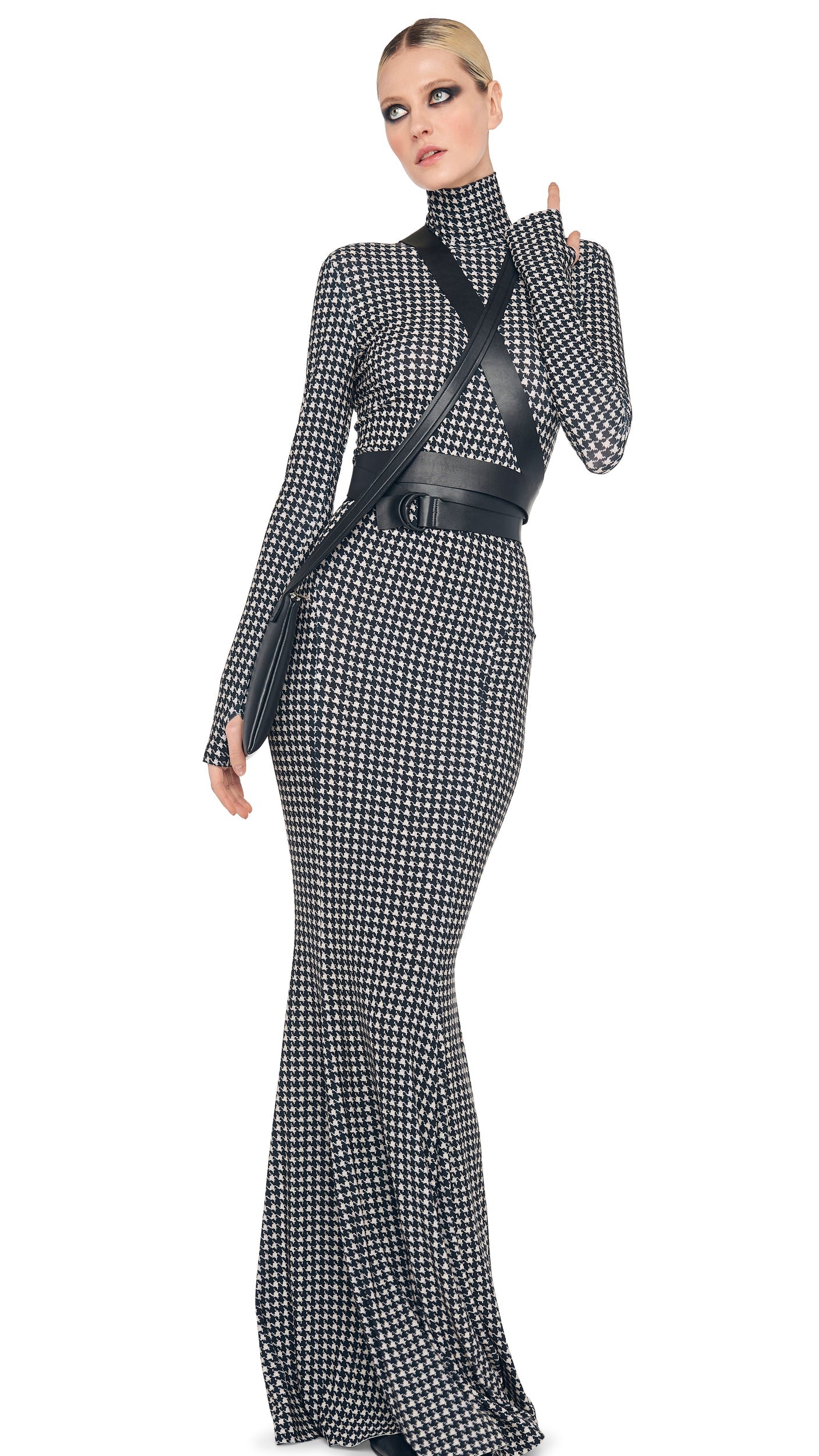 Norma Kamali LONG SLEEVE TURTLE FISHTAIL GOWN