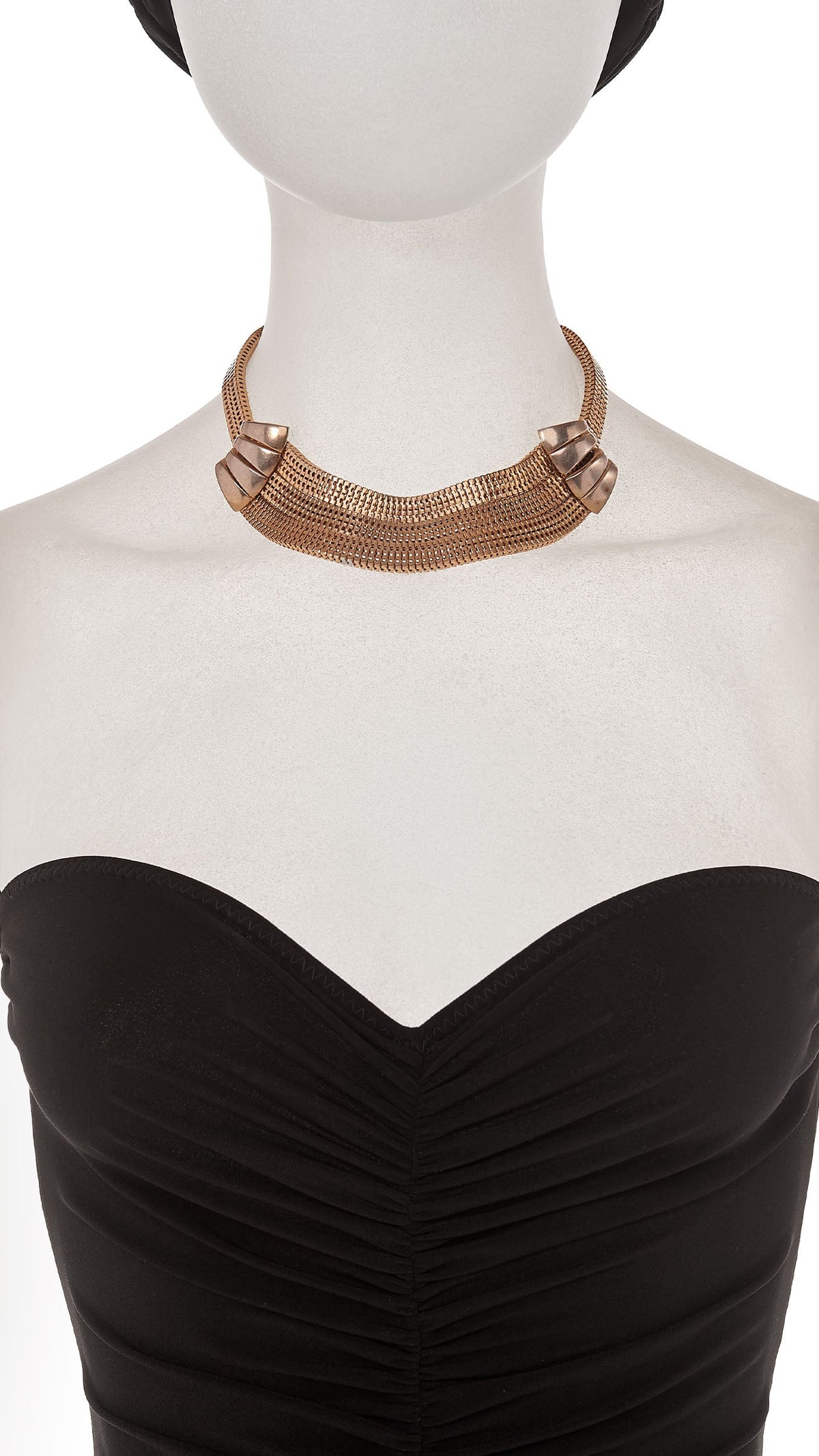 Norma Kamali BRASS TIERED CHOKER WITH DETAIL