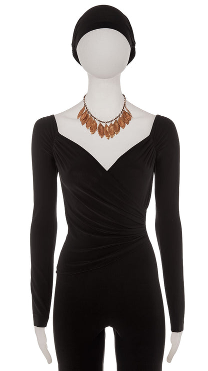 Norma Kamali BRASS LEAF TIERED NECKLACE