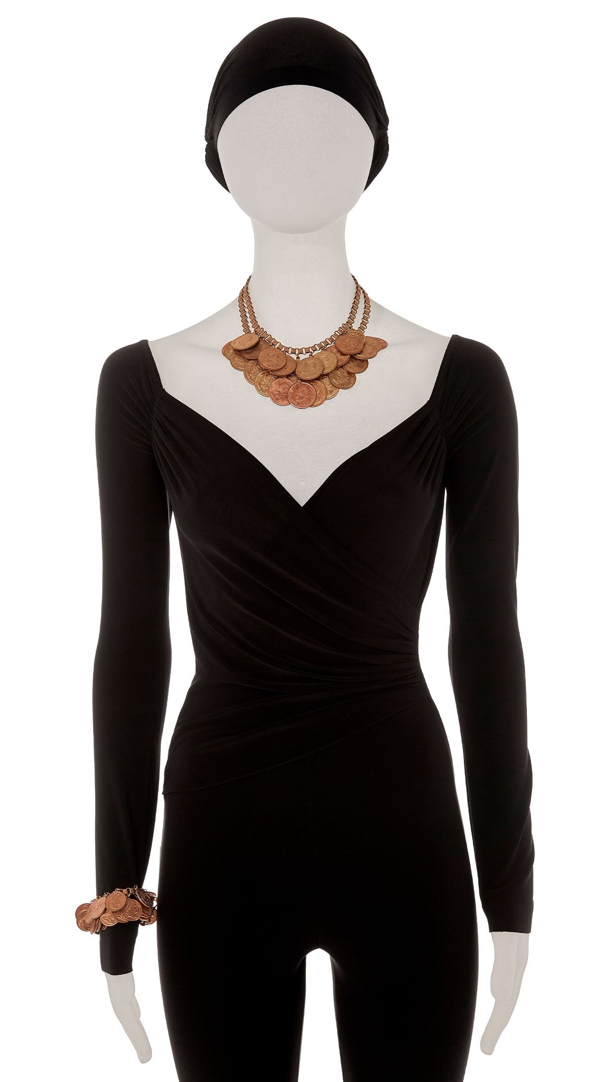Norma Kamali COIN LAYERED NECKLACE AND BRACELET SET