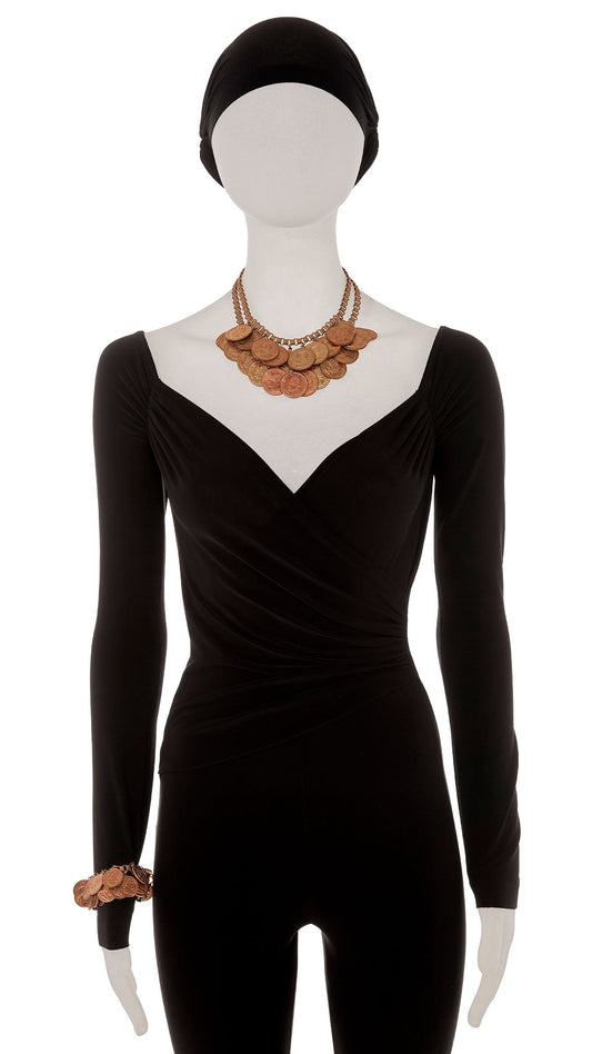 Norma Kamali COIN LAYERED NECKLACE AND BRACELET SET