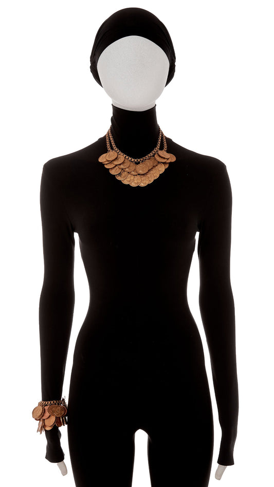 Norma Kamali COIN NECKLACE DUAL BRACELET SET