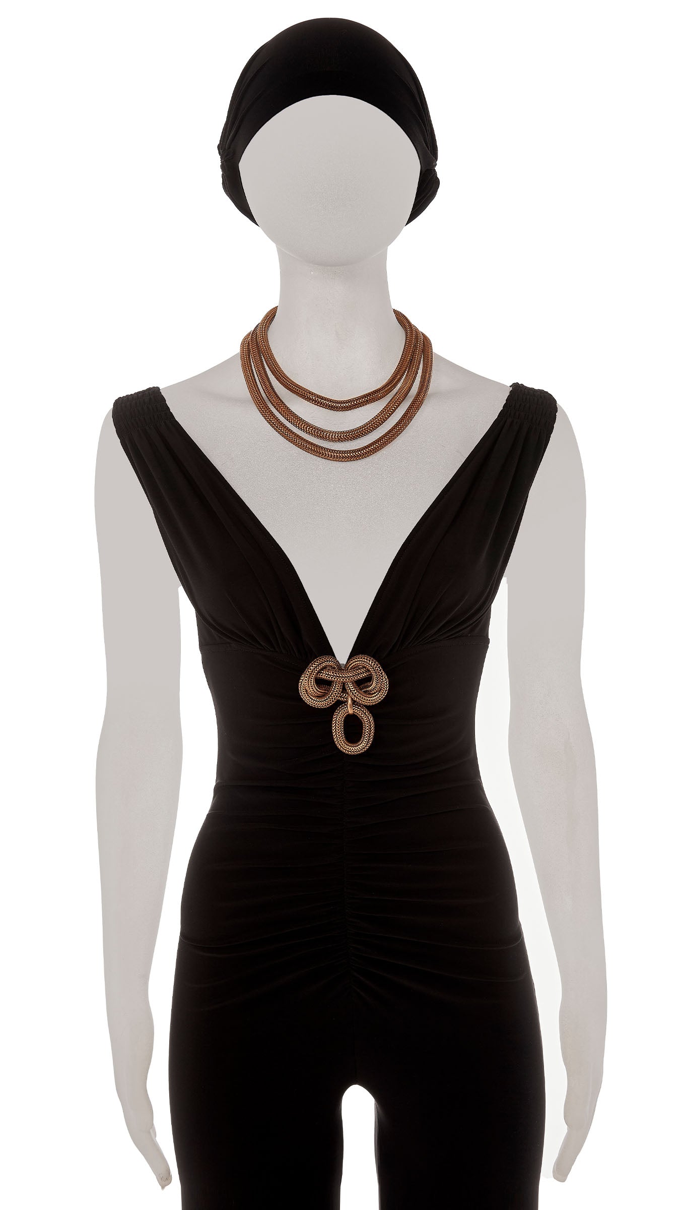 Norma Kamali THREE LAYER NECKLACE AND BROOCH