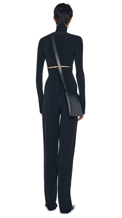Norma Kamali HIGH WAIST TAILORED PLEAT PANT