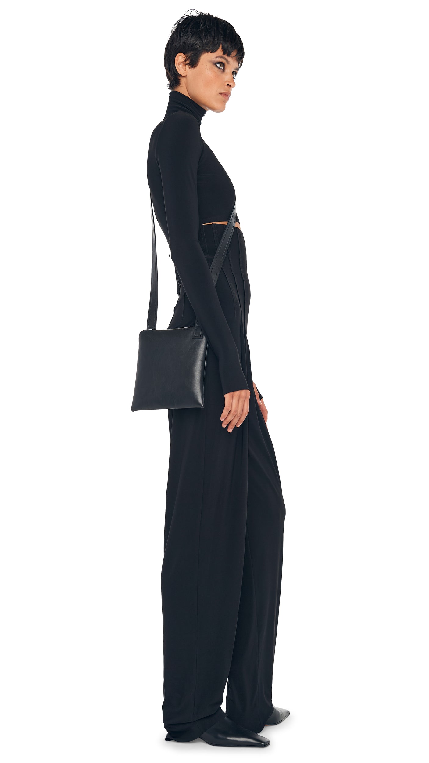 Norma Kamali HIGH WAIST TAILORED PLEAT PANT