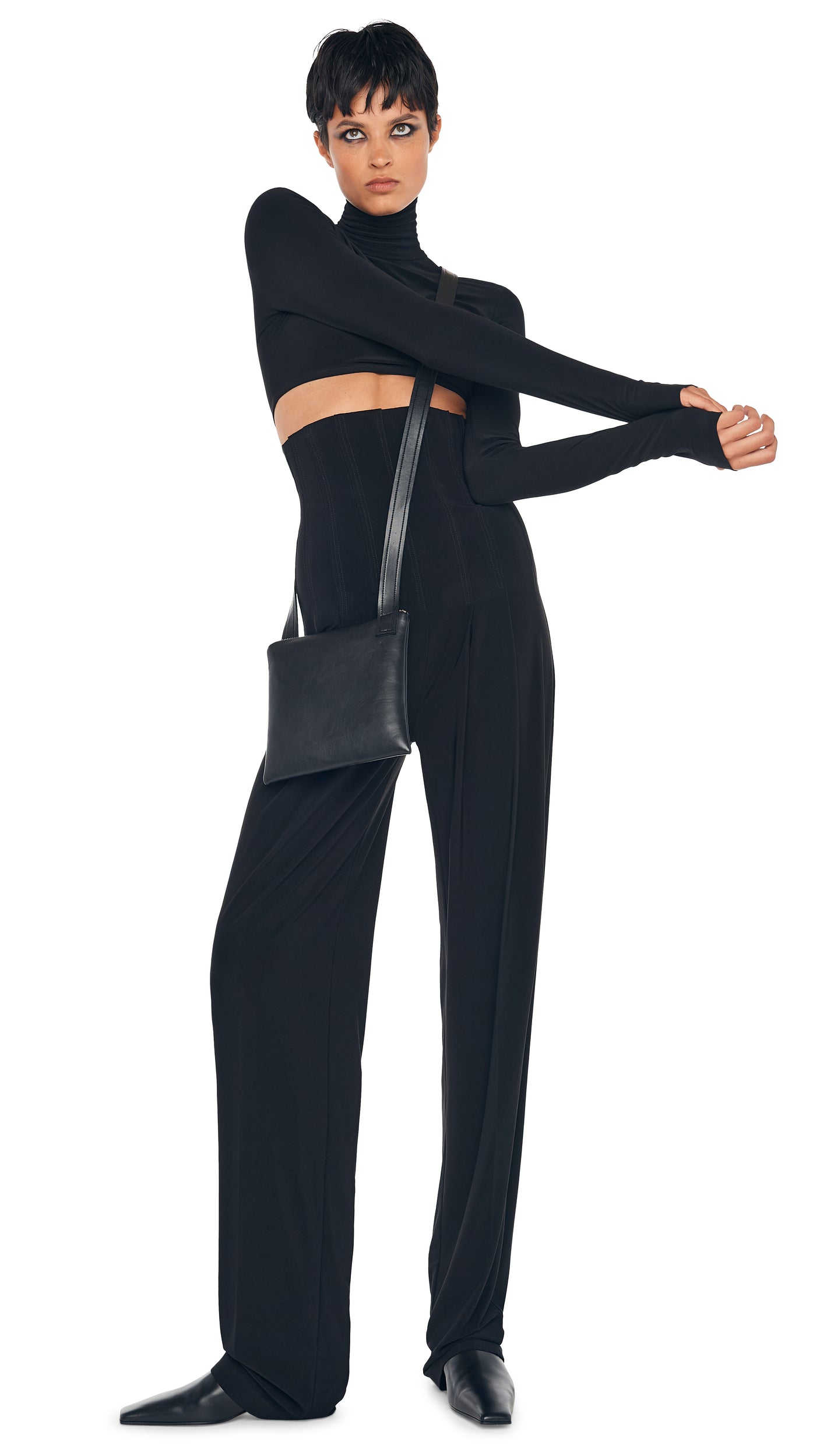 Norma Kamali HIGH WAIST TAILORED PLEAT PANT