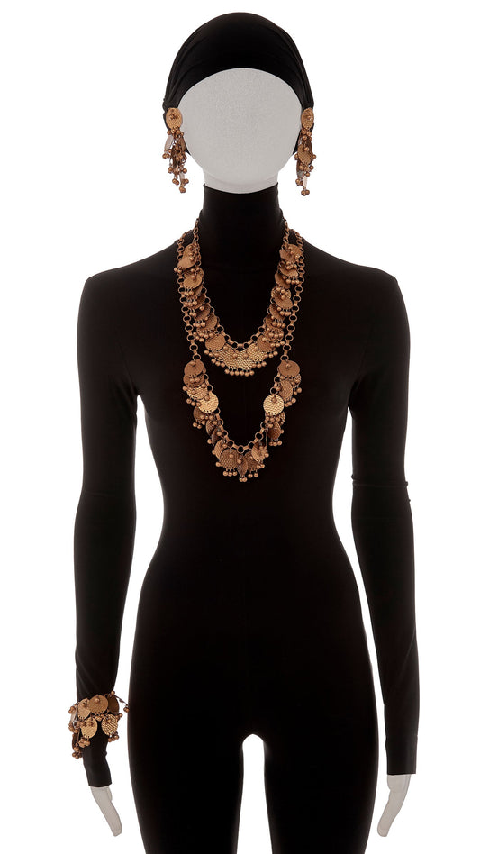Norma Kamali COIN NECKLACES, BRACELET AND EARRING SET