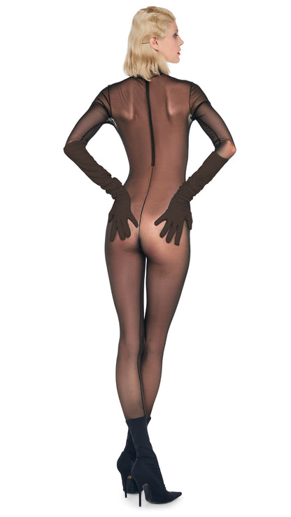 Norma Kamali LONG SLEEVE SLIM FIT TURTLE CATSUIT