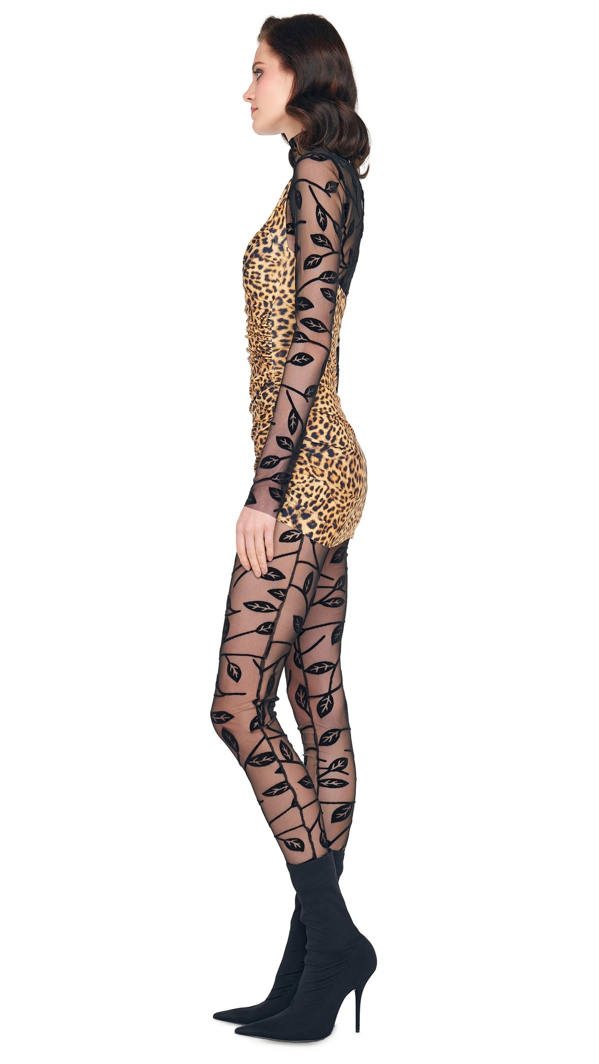 Norma Kamali LONG SLEEVE SLIM FIT TURTLE CATSUIT