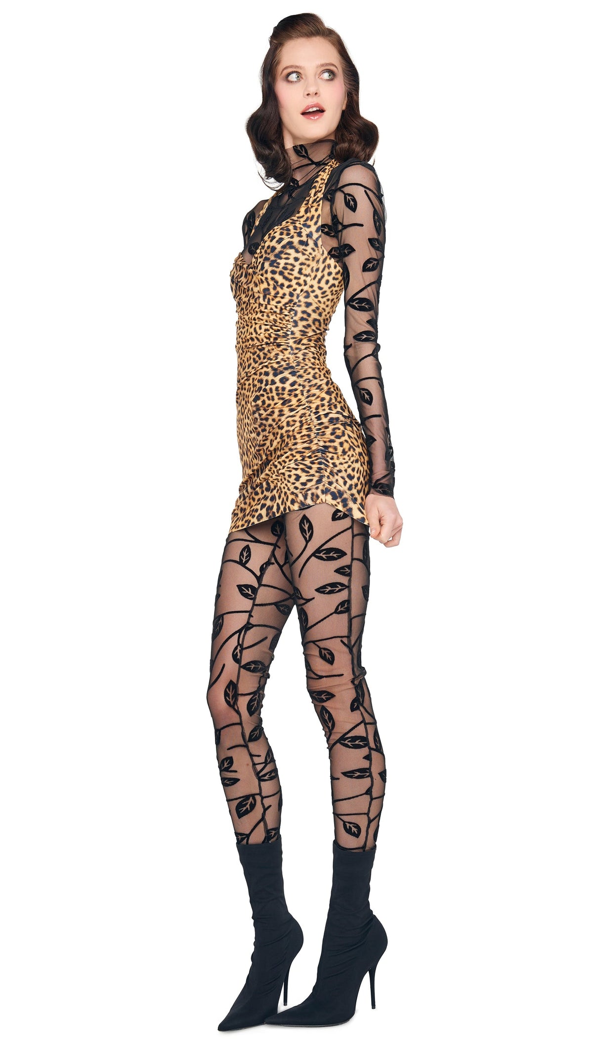 Norma Kamali LONG SLEEVE SLIM FIT TURTLE CATSUIT