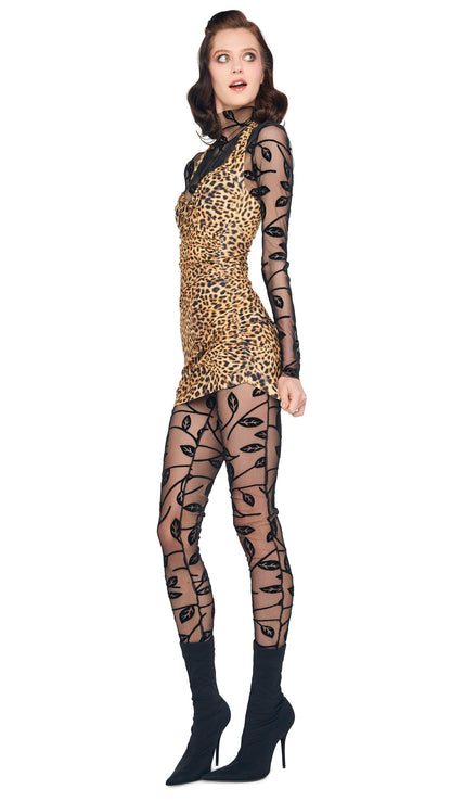Norma Kamali LONG SLEEVE SLIM FIT TURTLE CATSUIT