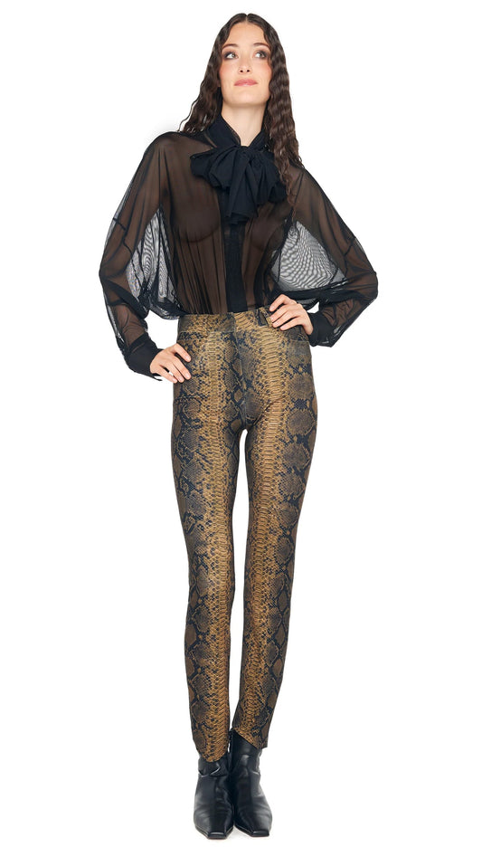 Norma Kamali SUPER OS BF NK SHIRT BODYSUIT W/ BOW