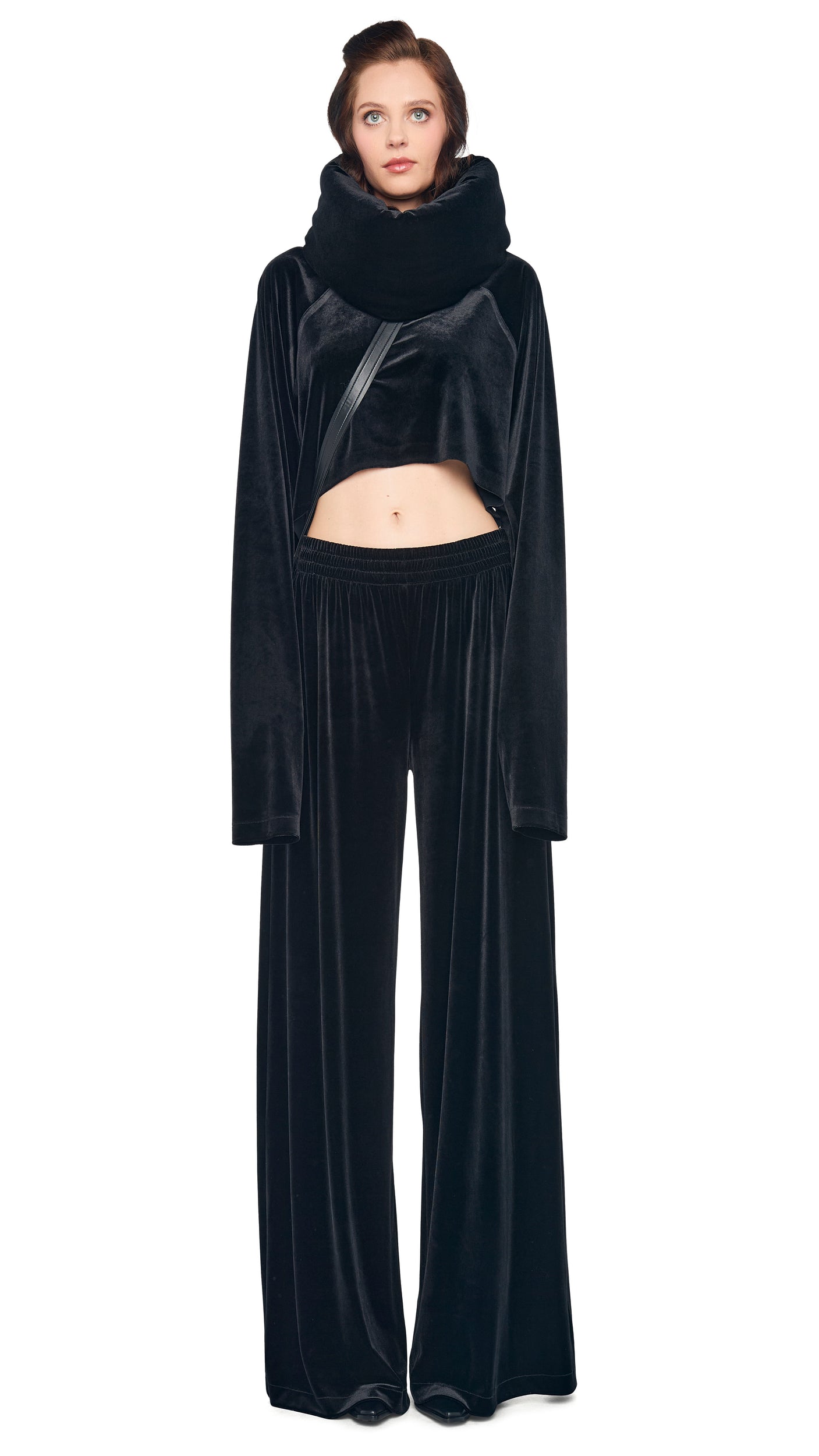 Norma Kamali OS RAGLAN SLEEVE CROPPED TOP