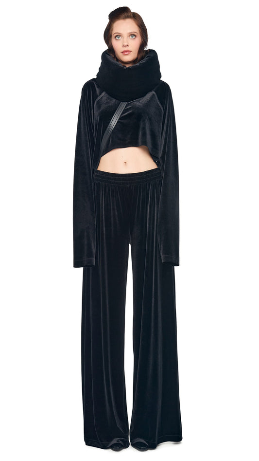 Norma Kamali OS RAGLAN SLEEVE CROPPED TOP