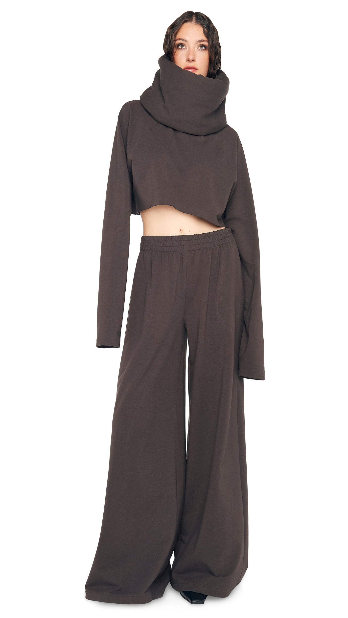 Norma Kamali OS RAGLAN SLEEVE CROPPED TOP
