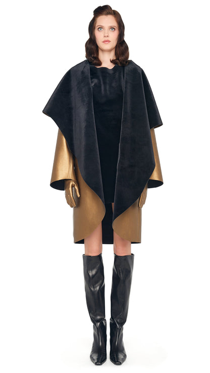 Norma Kamali SHAWL COLLAR COAT REVERSIBLE