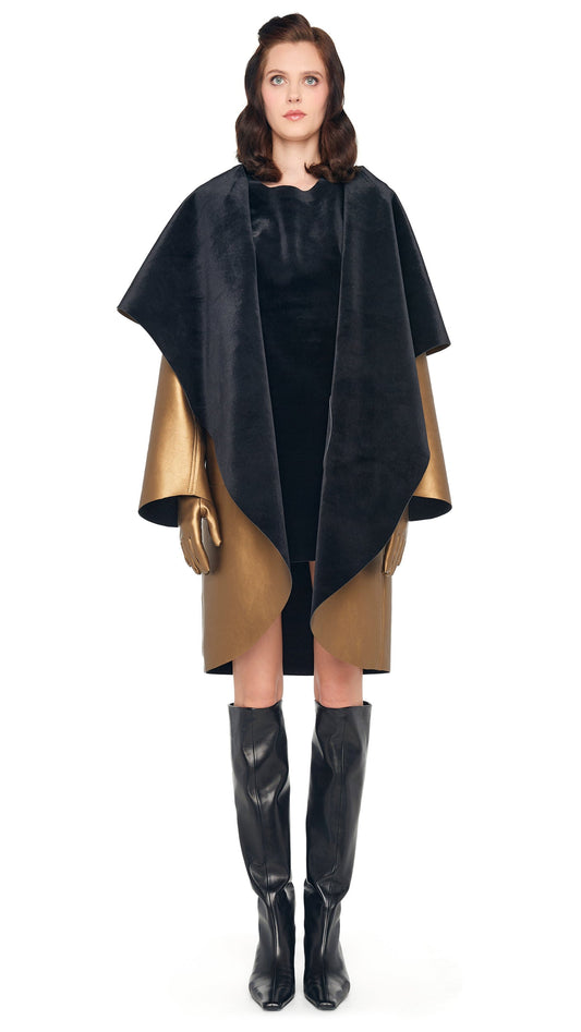 Norma Kamali SHAWL COLLAR COAT REVERSIBLE