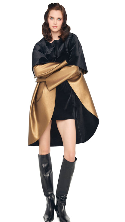 Norma Kamali SHAWL COLLAR COAT REVERSIBLE