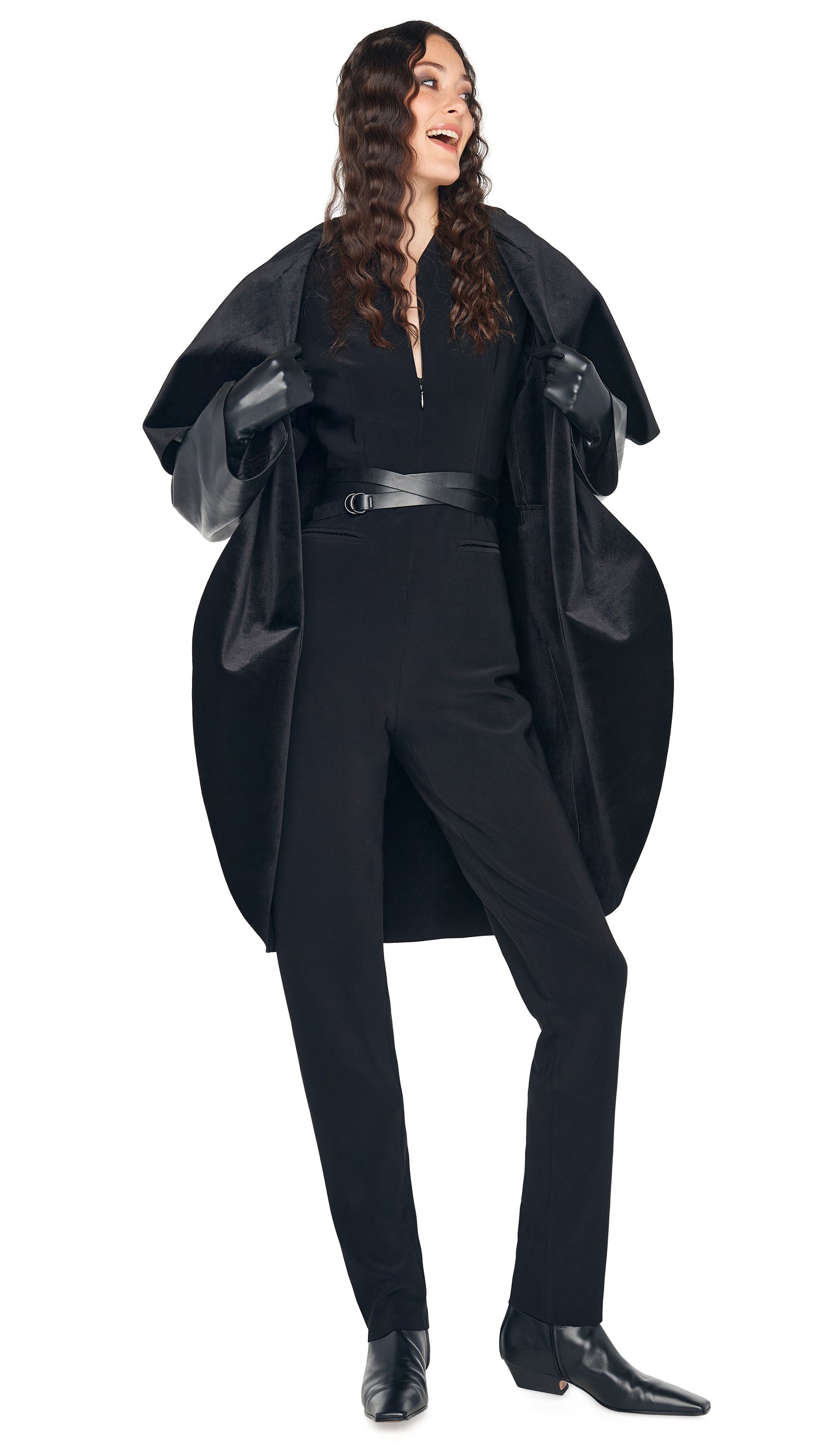 Norma Kamali SHAWL COLLAR COAT REVERSIBLE