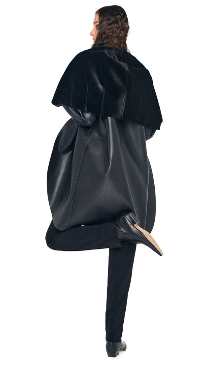Norma Kamali SHAWL COLLAR COAT REVERSIBLE