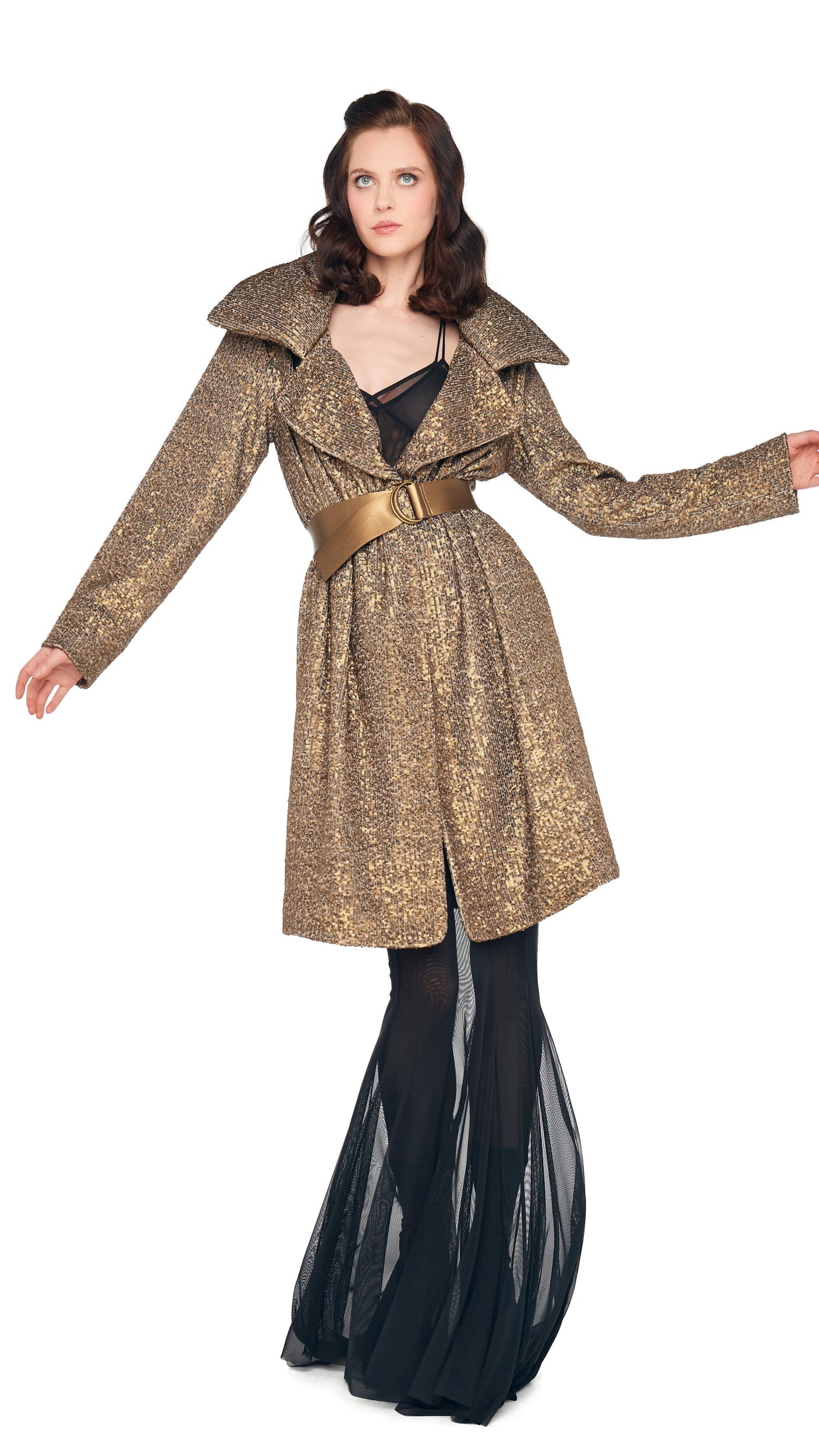 Norma Kamali DOUBLE BREASTED TRENCH TO KNEE