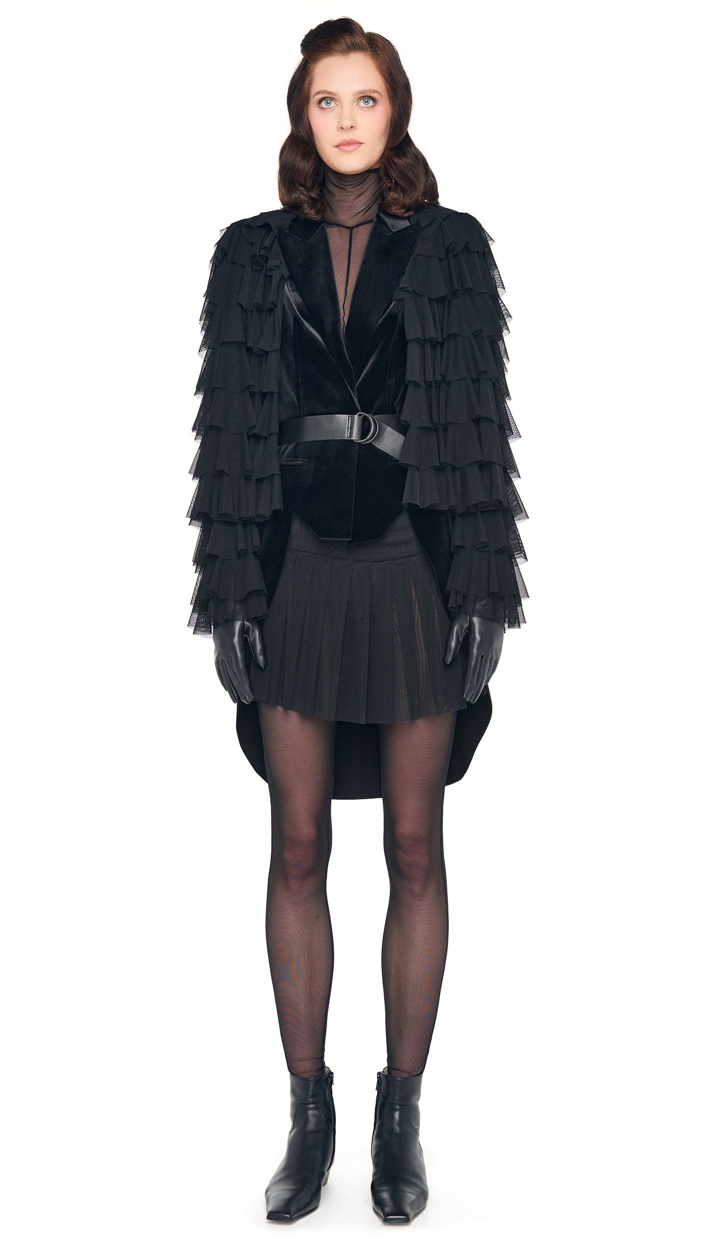 Norma Kamali OVERSIZED ALL OVER RUFFLE JACKET