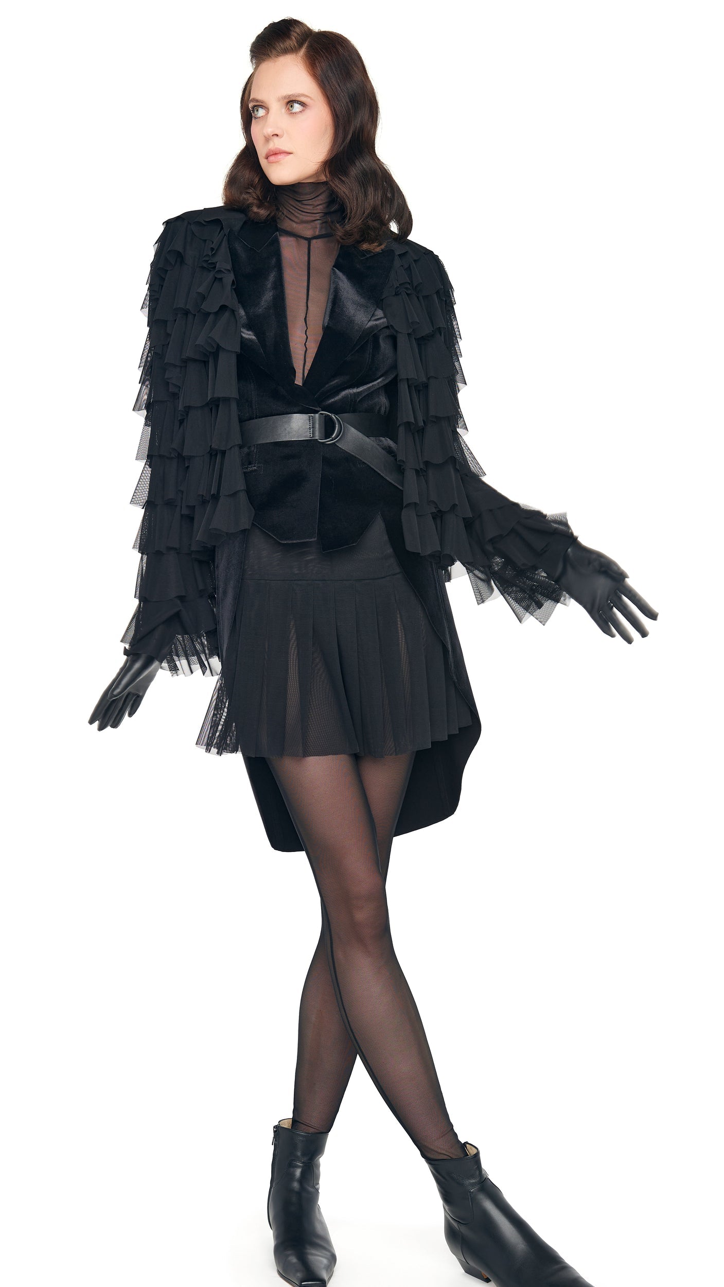 Norma Kamali OVERSIZED ALL OVER RUFFLE JACKET