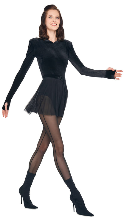 Norma Kamali LONG SLEEVE V NECK FLARED PICKLEBALL