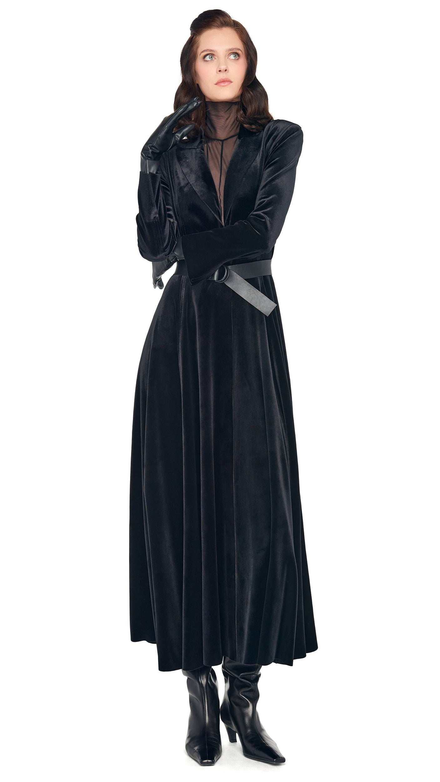 Norma Kamali SINGLE BREASTED FLARED DRESS