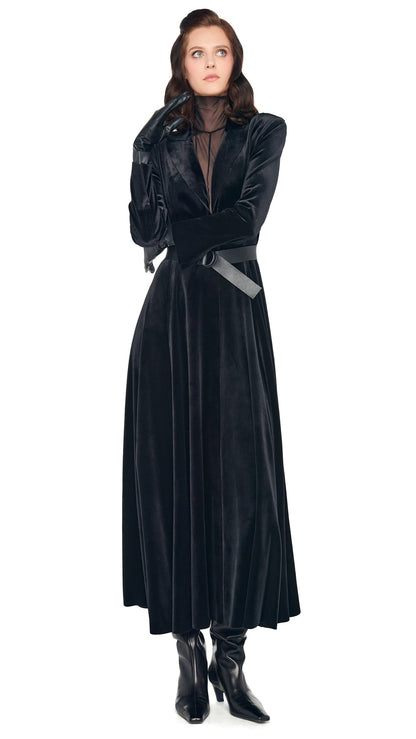 Norma Kamali SINGLE BREASTED FLARED DRESS