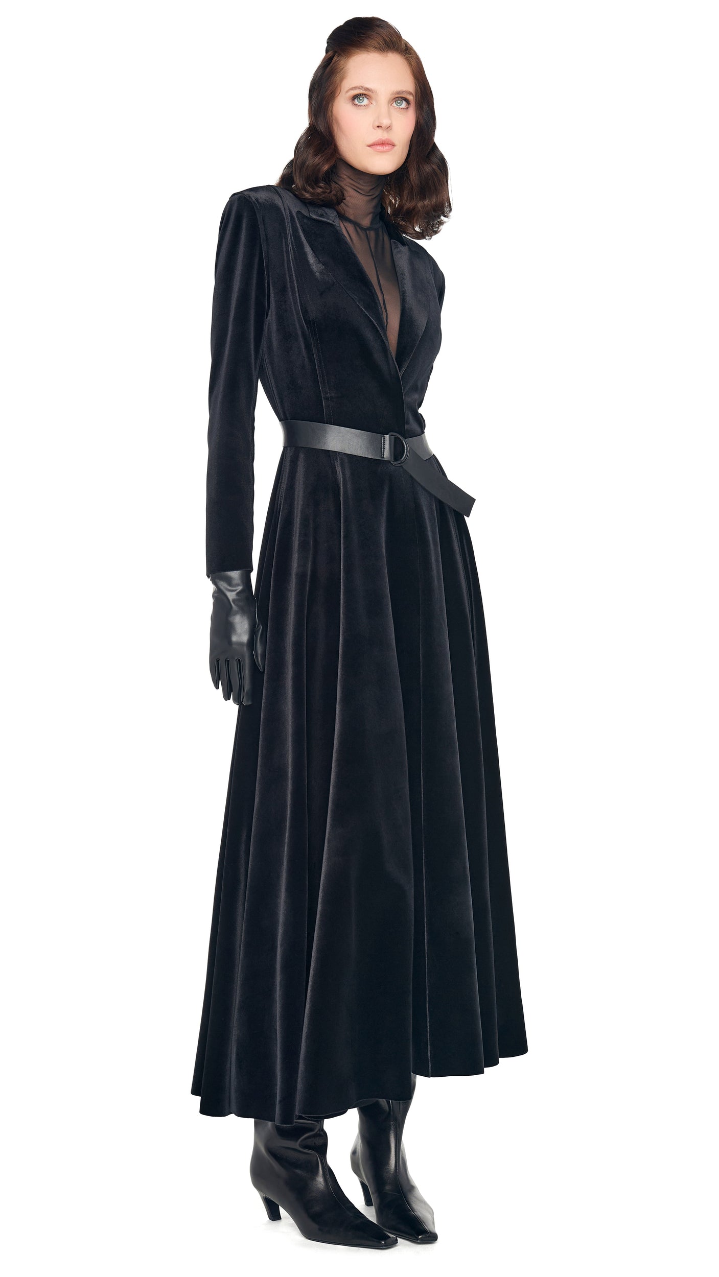 Norma Kamali SINGLE BREASTED FLARED DRESS