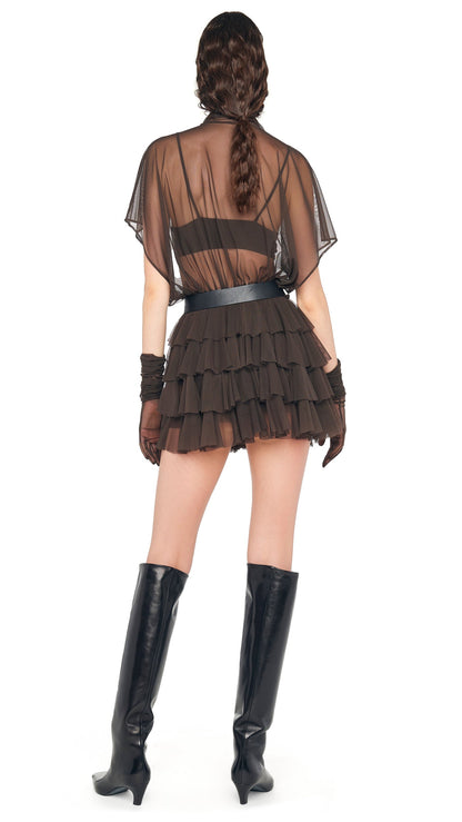 Norma Kamali LAUREN MINI DRESS W/BOW